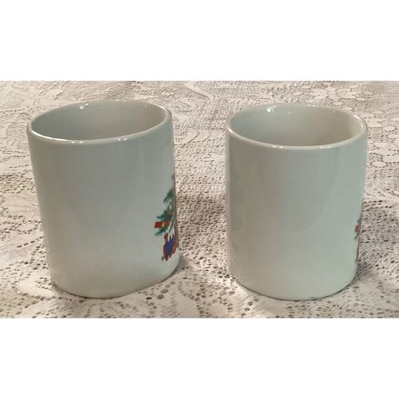 BIA Cordon Bleu White Christmas Tree Porcelain Mugs Set of 2 Coffee Cups - Picture 5 of 10